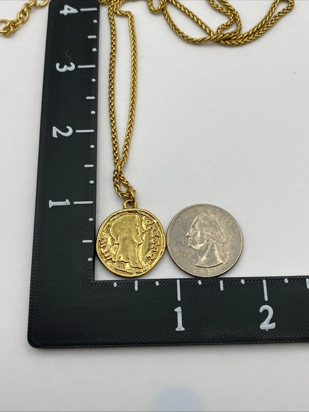J.Crew Gold-Plated Celestial Sun & Stamped Coin Medallion Pendant Necklace